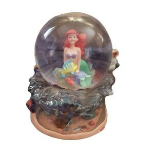 Disney Little Mermaid Ariel Musical Snow Globe Under the Sea Flounder Scuttle